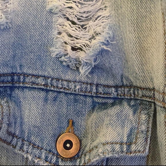 DISTRESSED DENIM JACKET! - Picture 2 of 2